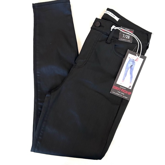 Curvy Black High Rise Skinny Celebrity Pink Jeans Size 7/28 - Picture 4 of 6